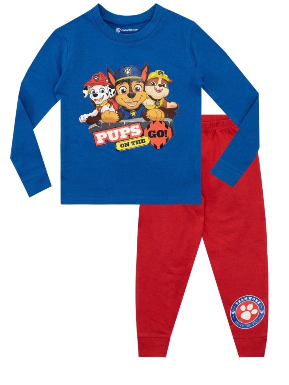 Paw Patrol Unisex Blue and Red 2 PC LS Pajama Set Size 6 NWT